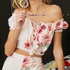 F21 Crop Off Shoulder Top